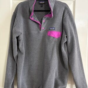 Patagonia Gray Sweatshirt with Pink Accents